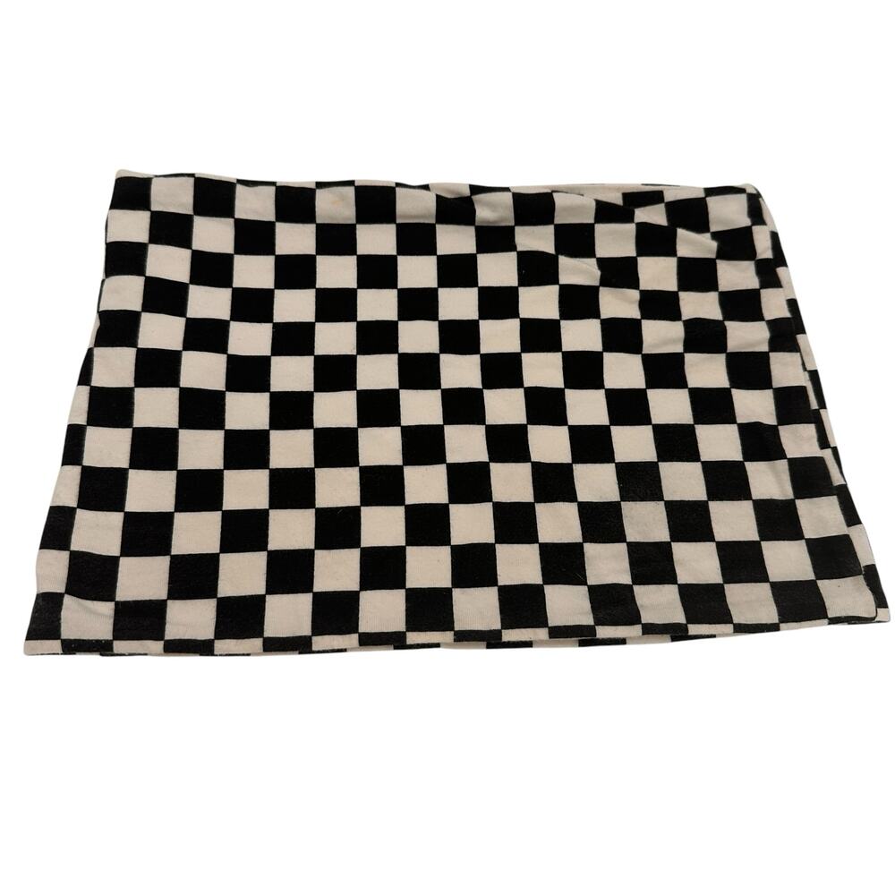 TopShop Black & White Checkered Bandeau Crop Top Size 2